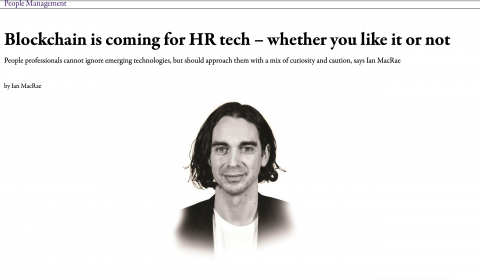 Blockchain is coming for HR tech above headshot of Ian MacRae